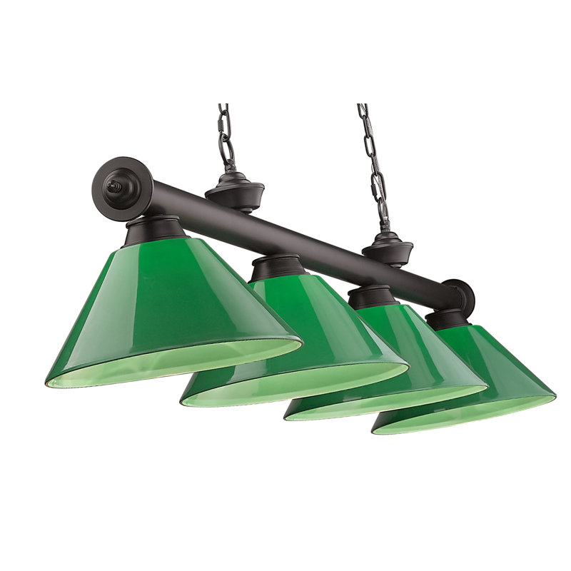 Billard 4 lumières Annaleisa, Vert, Bronze