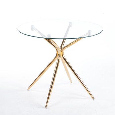 Table de salle à manger avec pieds en métal et plateau en verre de couleur, solution peu encombrante, surface lisse, table de bout réglable avec style naturel, processus d'assemblage simple