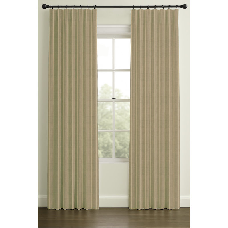 Rayures en jacquard moderne à plis inversés et doublure simple, L 33 po x L 84 po, Beige