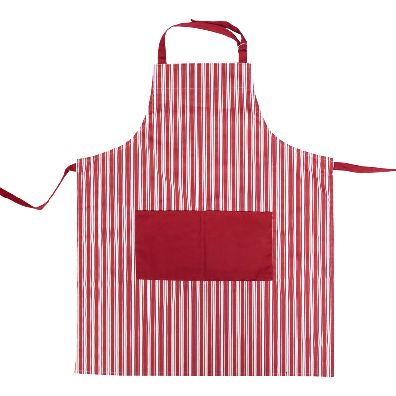 Adjustable Striped Apron, Red/White