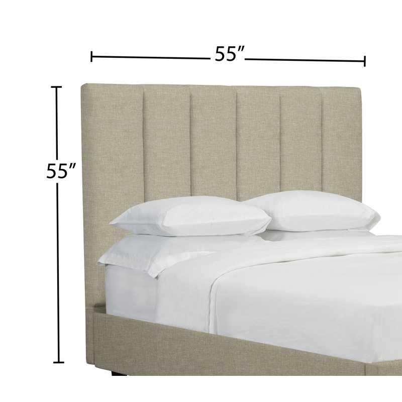 Tête de lit tapissier à panneau Tarrant, Double, Lin - Beige
