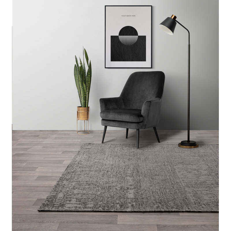 Aionna Flatweave Carbon Grey Rug, Rectangle 160 x 230cm