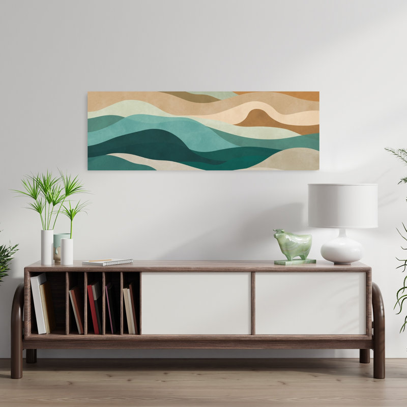 Abstrait paysage ondulé abstrait, paysage moderne minimaliste, art mural, H 36 po x l 12 po