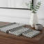 Plateau décoratif pour table basse avec incrustations à carreaux - Plateau décoratif chic pour décoration intérieure moderne ou plateau repose-pieds - ensemble de 3, 24 po, noir