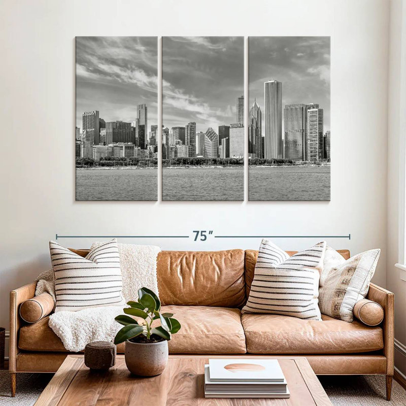 Silhouette de Sirci Chicago, monochrome, H 42 po x l 65 po