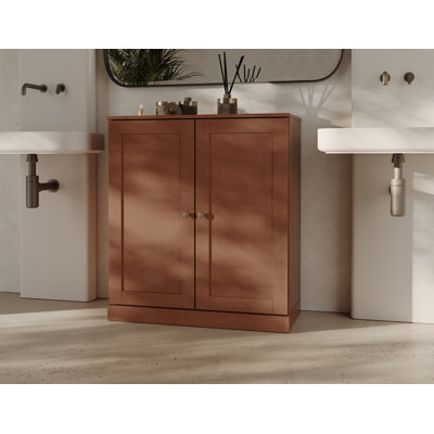 Palace Imports 100% Solid Wood 32" Bathroom Storage Cabinet with Shaker Doors & Adjustable Shelves