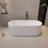 67" Freestanding Solid Surface Soaking Bathtub