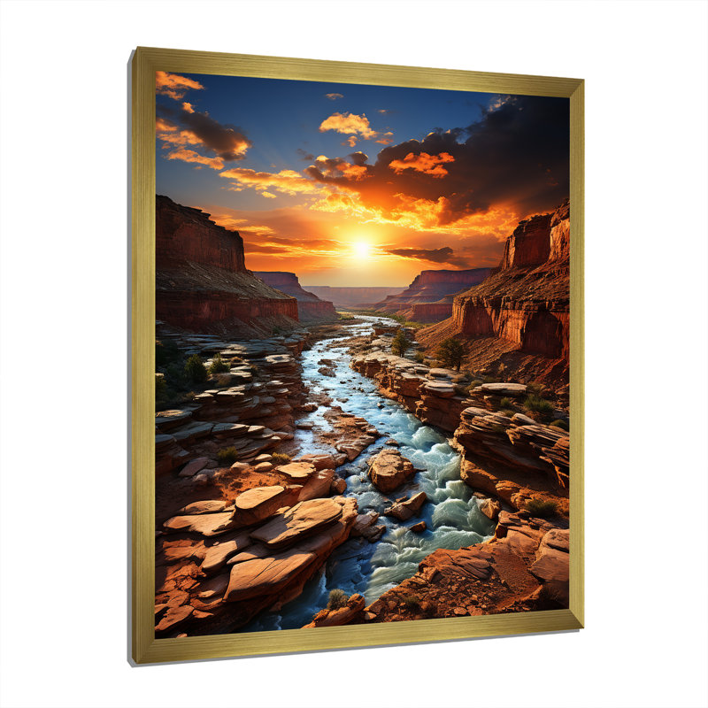 Bendte Majestic Stormscape, H 44 po x l 34 po x P 1,5 po, Encadrement doré