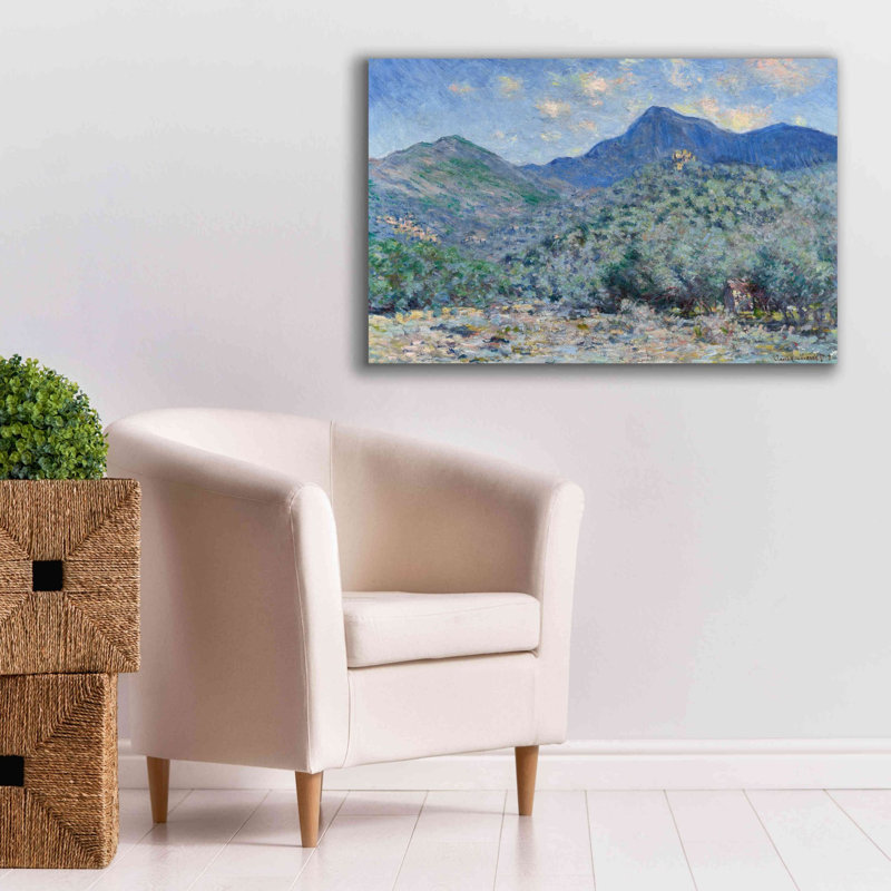 "Vallée de Buona, près de Bordviera" par Claude Monet, estampe numérique sur toile, H 26 po x l 40 po x P 1,5 po