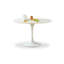 Table ronde blanche ignifuge avec table à manger en acier laminé à froid pour la salle à manger / cuisine-1680131669