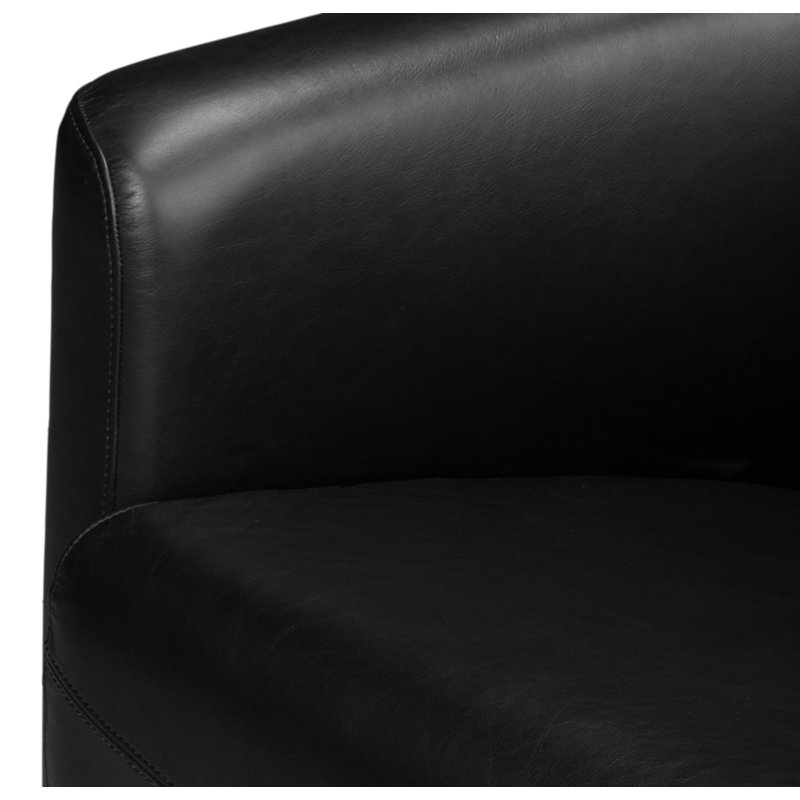 Mandy Armchair, Black Genuine Leather