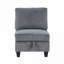 Fauteuil de chambre modulaire sans accoudoirs avec rangement sous le siège, structure en bois massif de revêtement en velours côtelé gris classique-1729662964