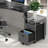 Rolling Mobile File Cabinet with 2 Drawers & Open Shelf, Mobility, 1 File Cabinet Drawer & 1 Lockable Drawer, Gray