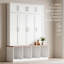 Arbre d'entrée Modern Farmhouse avec banc de sièges, armoire à chaussures et crochets de suspension-1508540829