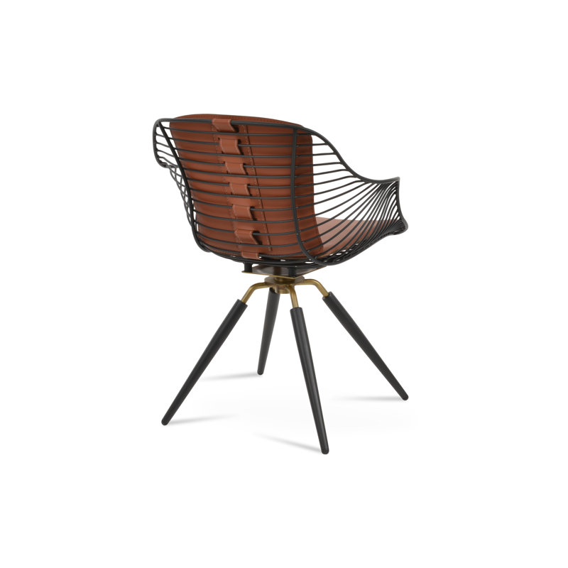 Fauteuil Zebra, Similicuir cannelle