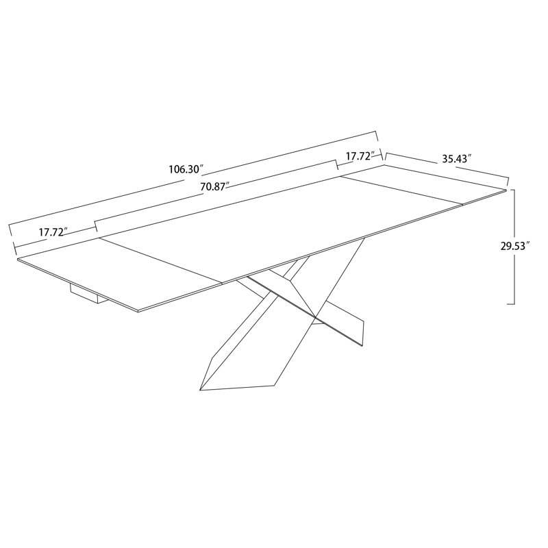 Extendable Metal Base Dining Table
