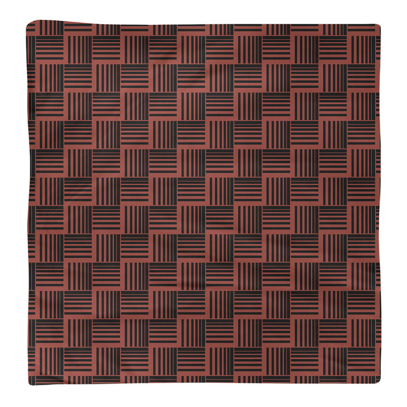 Serviette de table en coton de couleur contrastée, H 0,1 po x l 22 po x P 22 po, Croisé en coton, Rouge/noir