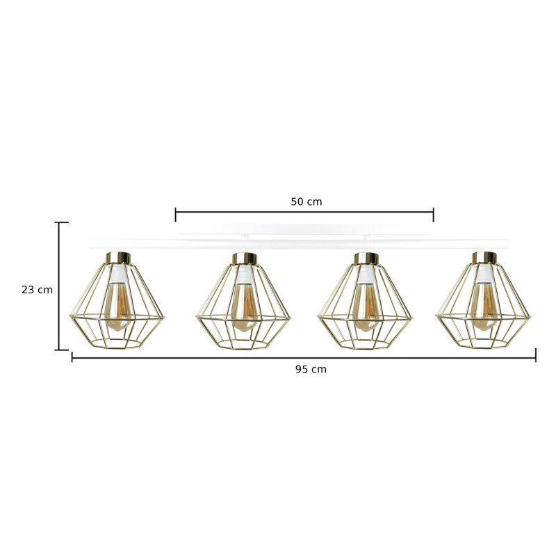 Richboro Flush Mount, Gold, White/Gold