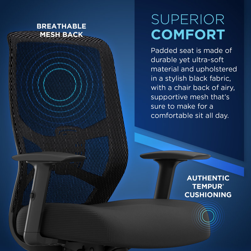 ProTask Swivel Executive Chair, Black