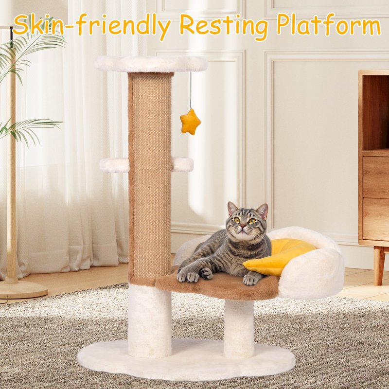 Starry Sky Cat Tree, 32.3 High Cat Tower, Durable Cat Scratching Station
