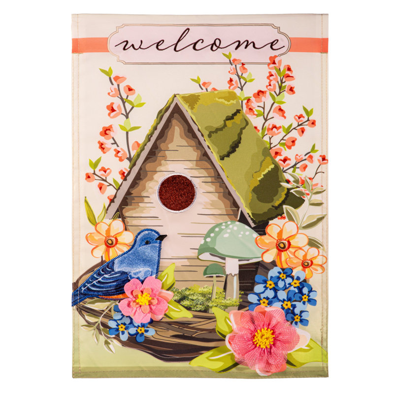 Drapeau de jardin Spring Birdhouse