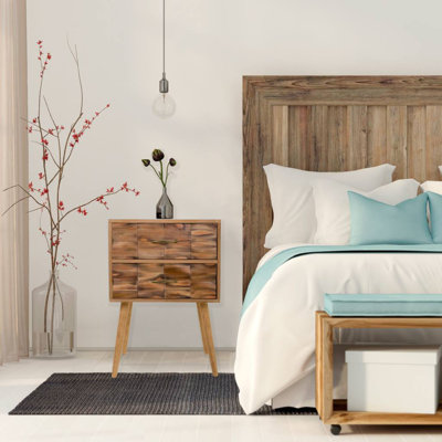 Brookhn 50cm W Solid Wood Bedside Table