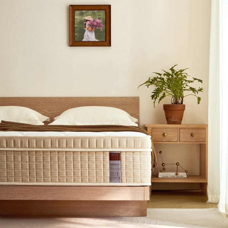 14 Inch Full XL Size Euro Top Hybrid Mattress, Full XL
