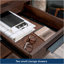 Ensemble de bureau d'ordinateur et bahut, finition brune