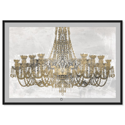Decadent Soiree Glambam, Classic French Chandelier Modern Gold - Canvas Graphic Art for Dining Room