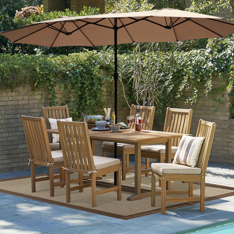Parasol de marché rectangulaire 180 po x 108 po, Beige