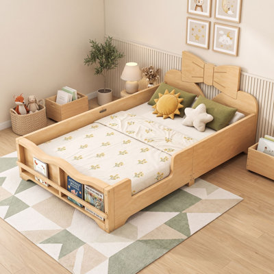 Platform Bed with Bookshelf