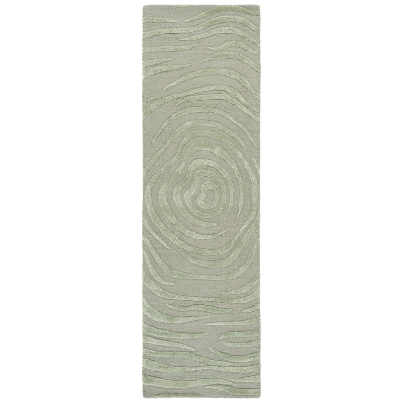 Glamour Hand Tufted Wool; Viscose; Cotton Abstract Indoor Rug, Runner 2'3" x 8'