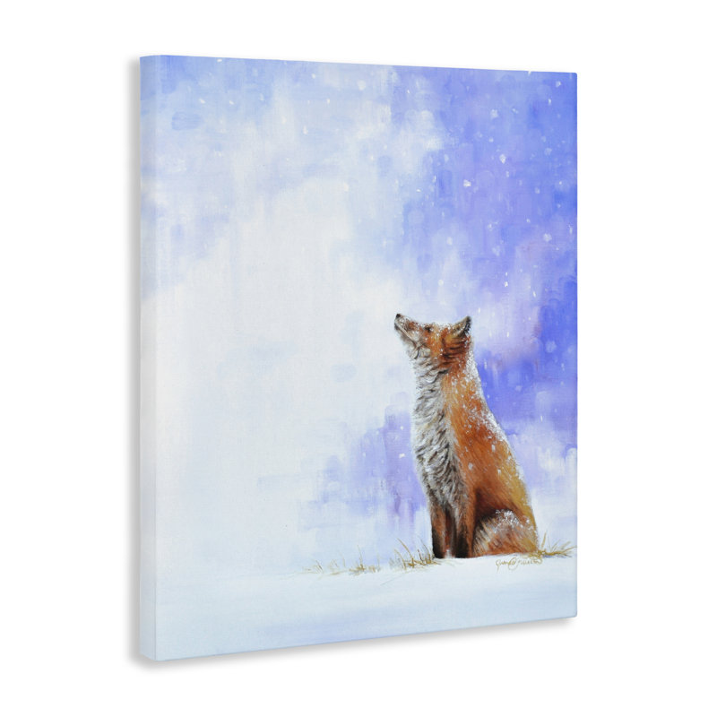 Toile Fox & Gentle Snowfall, conception de James Corwin, H 48 po x l 36 po