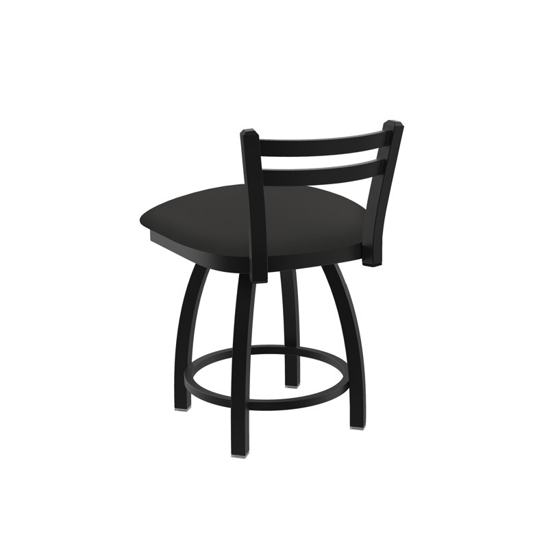 Tabouret de coiffeuse en métal Jackie, Vinyle - Fer Canter, Noir froissé