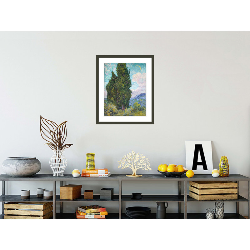 «Cypresses» par Vincent van Gogh, impression giclée encadrée, H 28,09 po x l 23,5 po