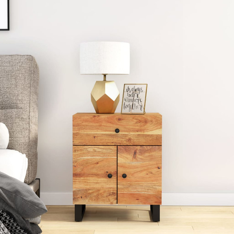 Melksham 50cm W Metal Bedside Table