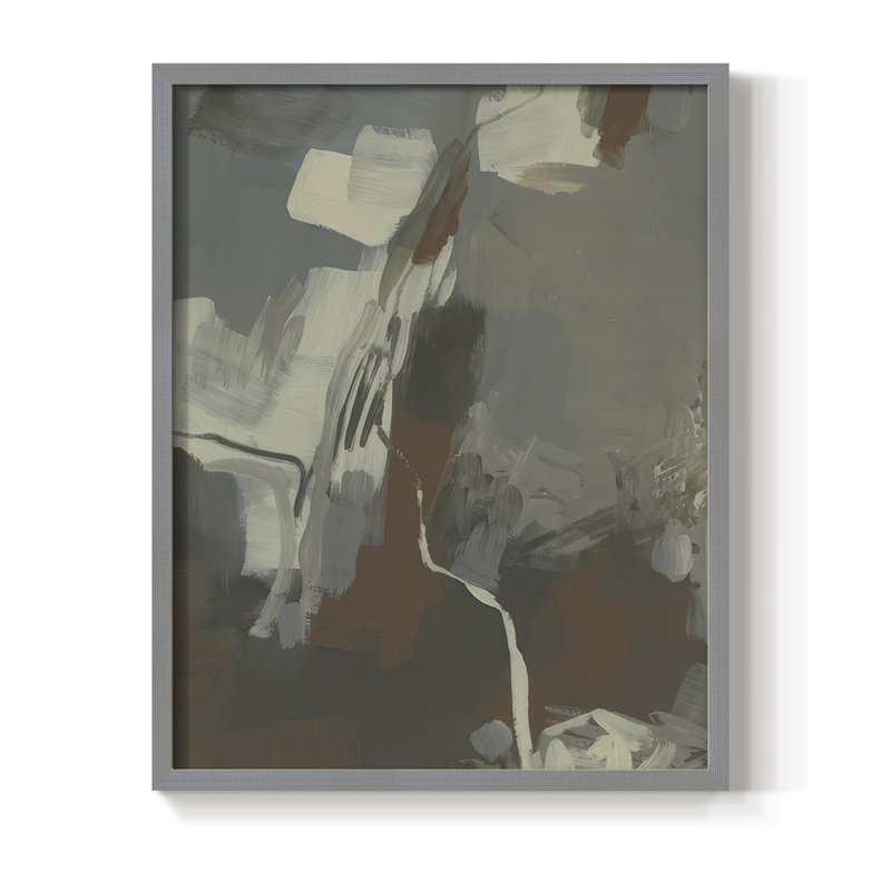 Mudstone Graffiti II, reproduction encadrée - bois massif, H 30 po x l 24 po, Gris
