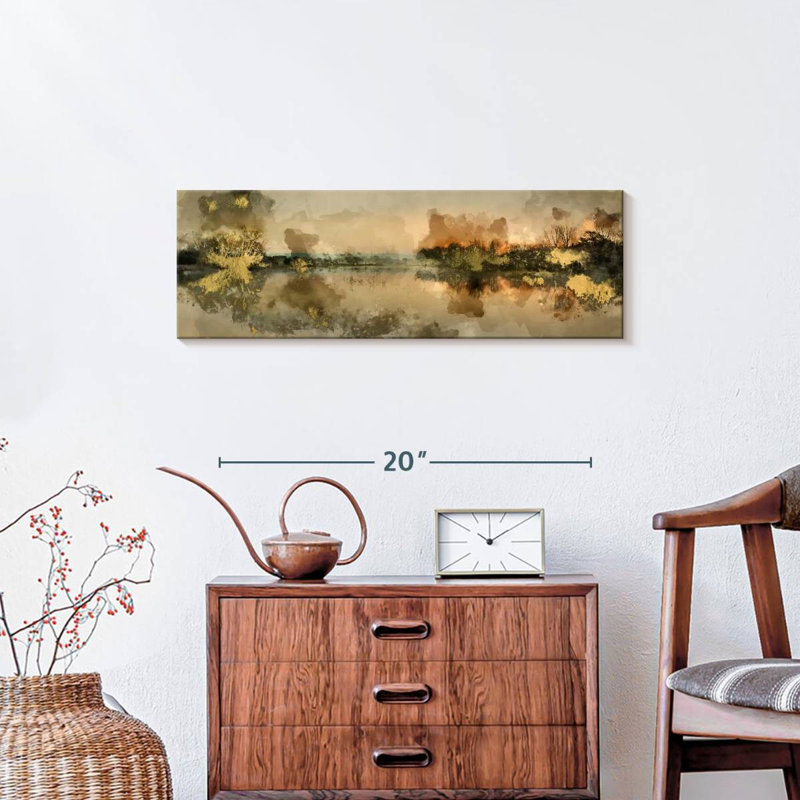 Lac sur toile, H 8 po x l 24 po x P 1 po