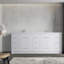 Capot -DH 84,00 po X P 19,70 po P 35,00 po Meuble-lavabo autoportant en bois blanc H avec double lavabo blanc