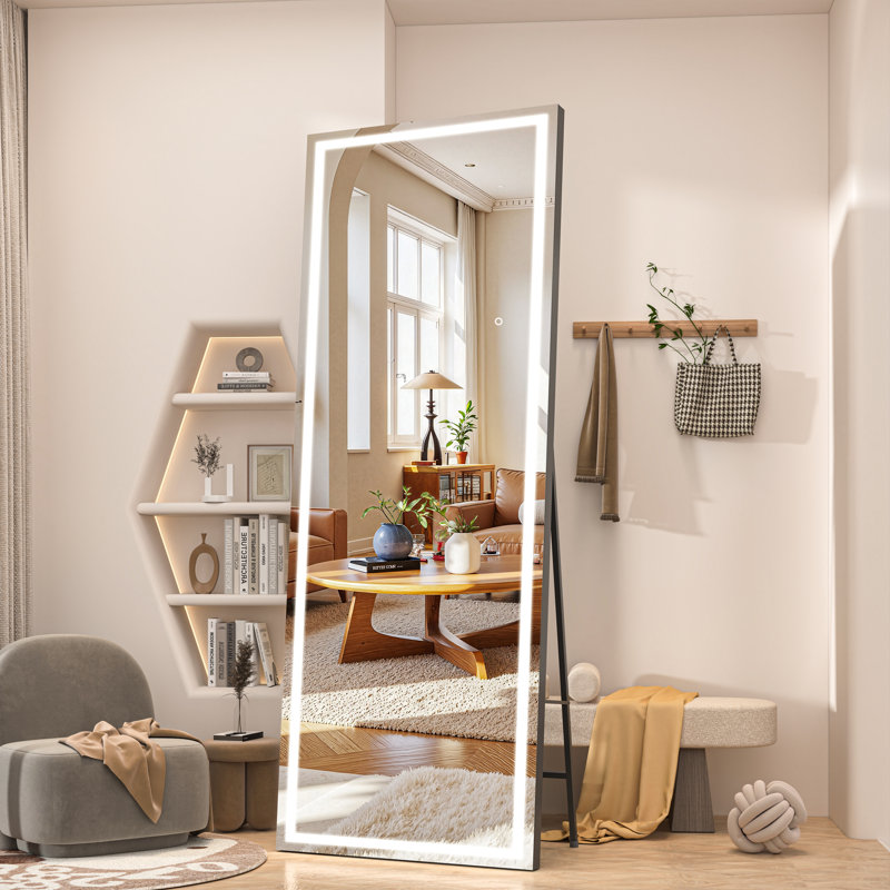 Ivy Bronx LED Bathroom Mirror with Lights – Tempered Glass, Anti-Fog, Dimmable, 3 Color Modes, Wall-Mounted & 3-Year Warranty