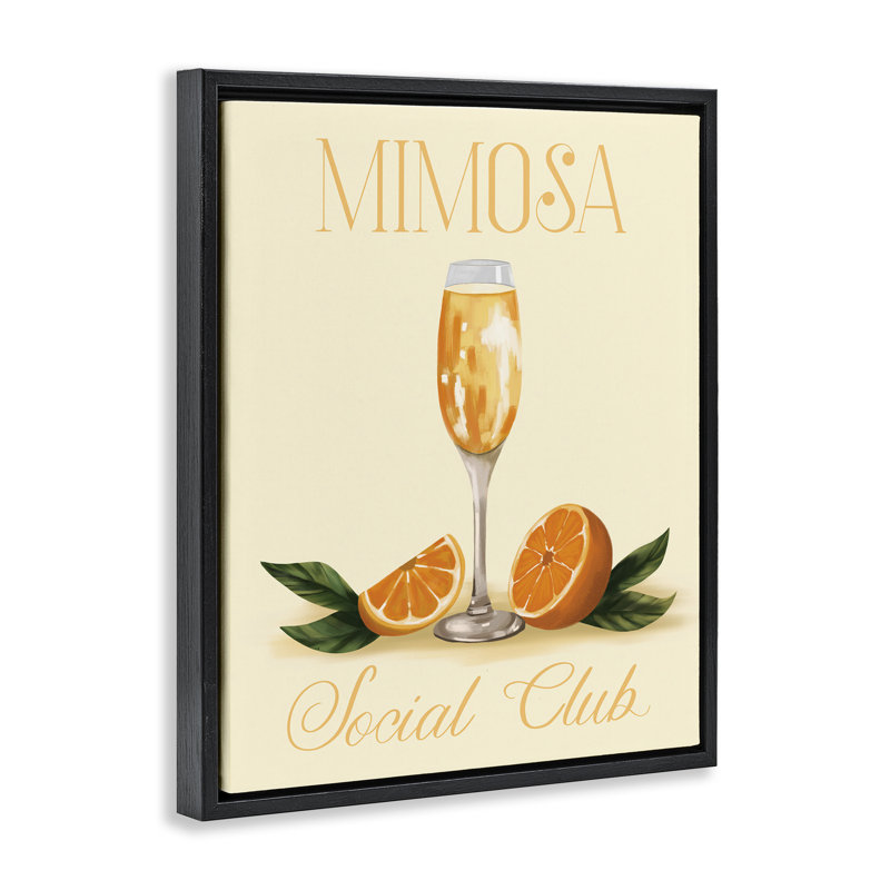  Mimosa Social Club Canvas Wall Art by Hey Bre! Creative Studio, Cadre flottant noir de jais, H 21 po x l 17 po