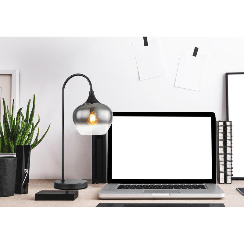 Amylee Metal Table Lamp, Black, Silver