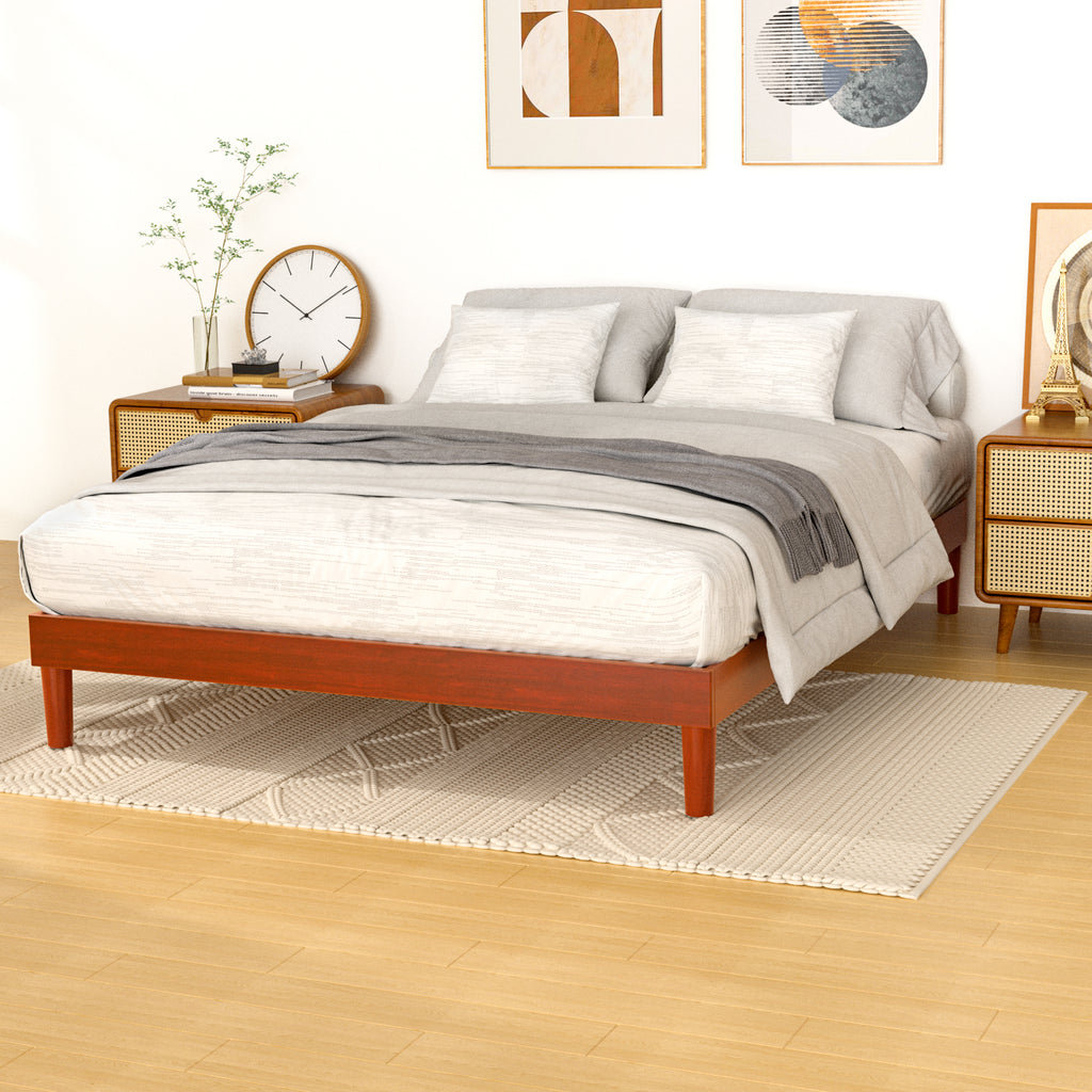 Ebern Designs Bed Frame No Tool 15 Minute Easy Assembly, No Box Spring