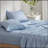 Floral Comforter Set with Bed Sheets Blue Full-134085802
