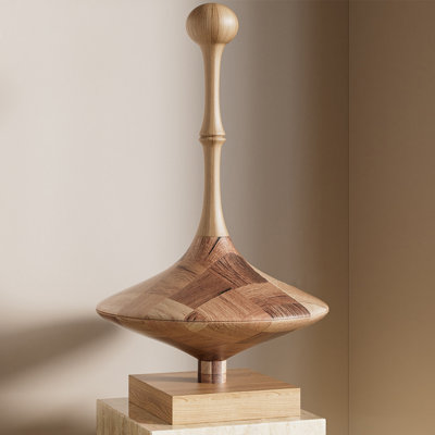 Burlywood Abstract Wood + Fiberglass Decorative Object