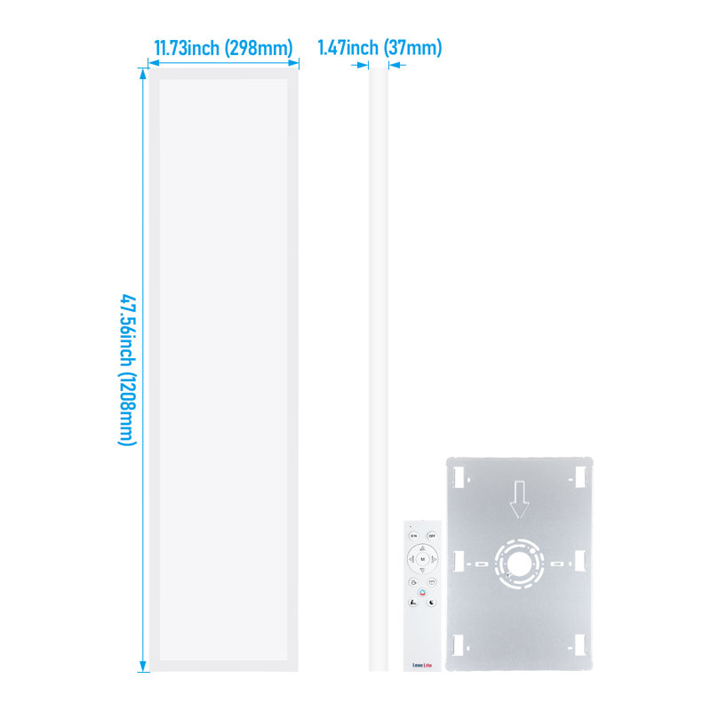 1X4 Ft Led Ceiling Flat Panel Light, Surface Mount, 120V 4000Lm, 2700K-5000K& Multicolor, Aluminum