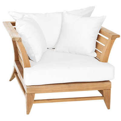 Chaise de patio limitée en teck avec coussins 100