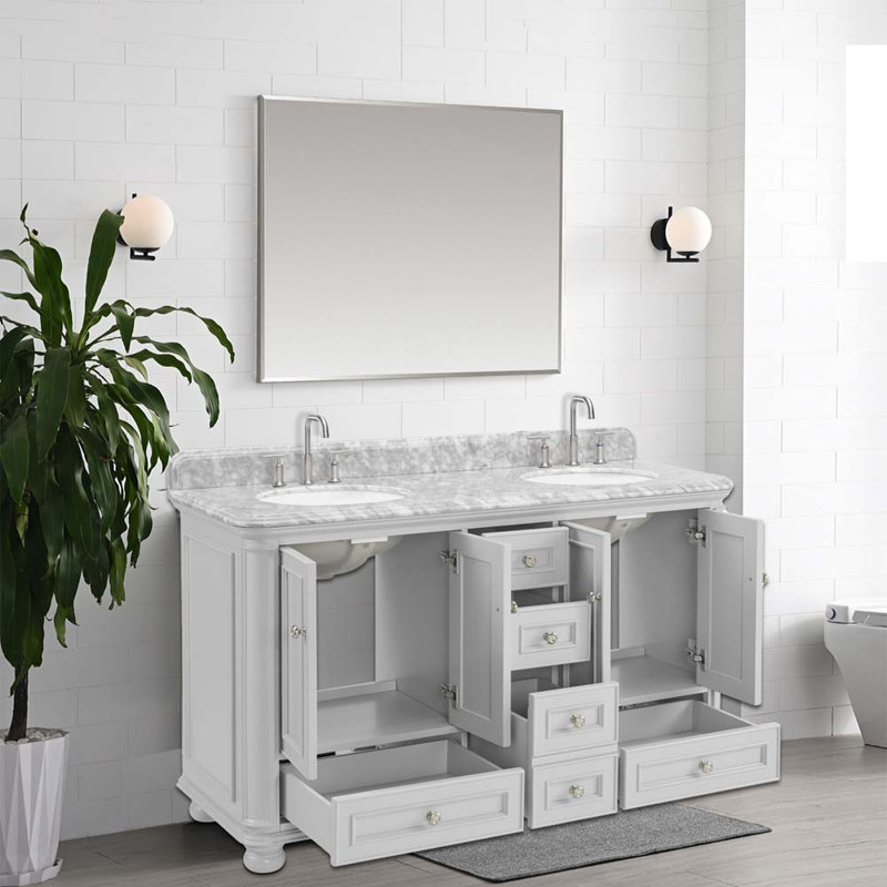 Ensemble de meuble-lavabo simple 60 po avec plateau Sabela