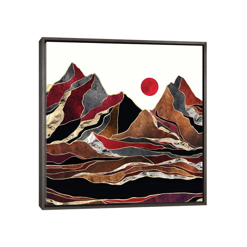 «Copper Vista», reproduction d'impression, Toile encadrée de bois rustique foncé, Pas de tapis, H 18 po x l 18 po x 1,5 po