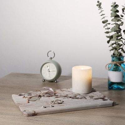 Guein Rectangle Natural Marble Tray,Palissandro Classico
